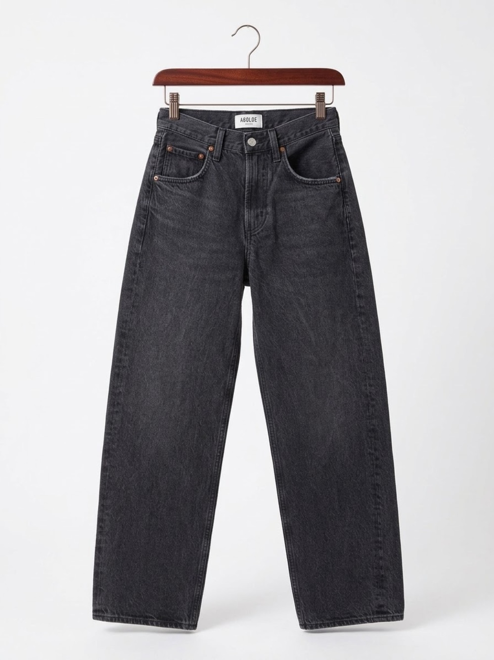 Agolde Wide-Leg Jeans in Washed Charcoal